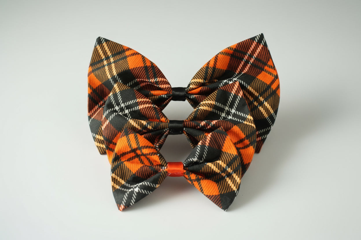Plaid Halloween Large Bow 2024