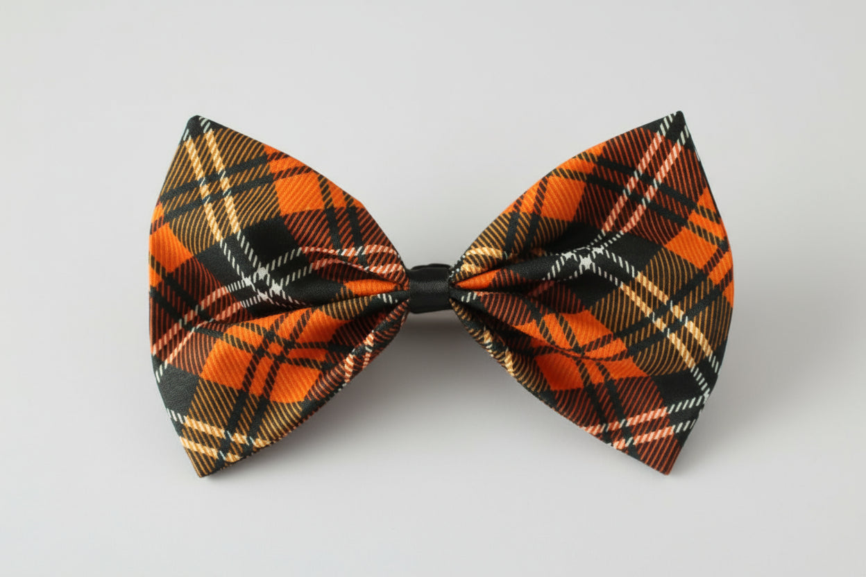 Plaid Halloween Large Bow 2024