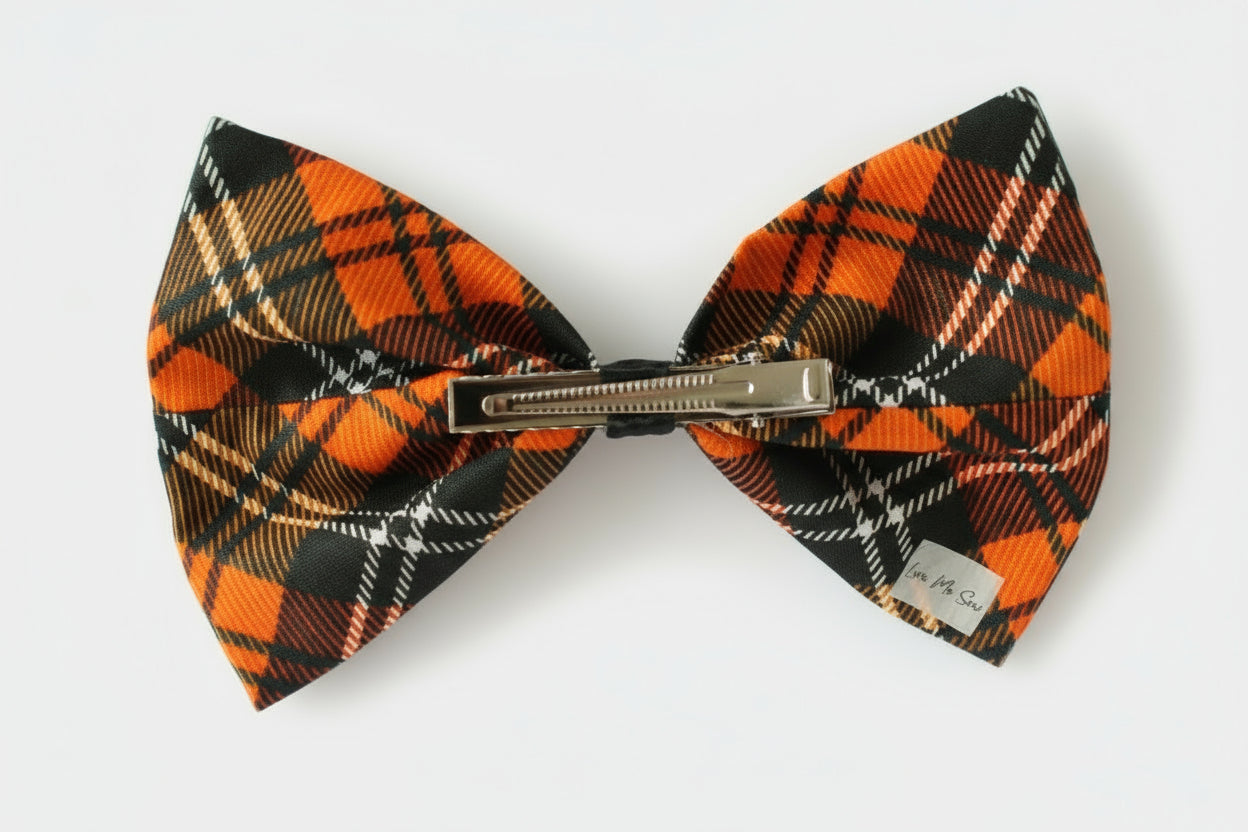 Plaid Halloween Large Bow 2024