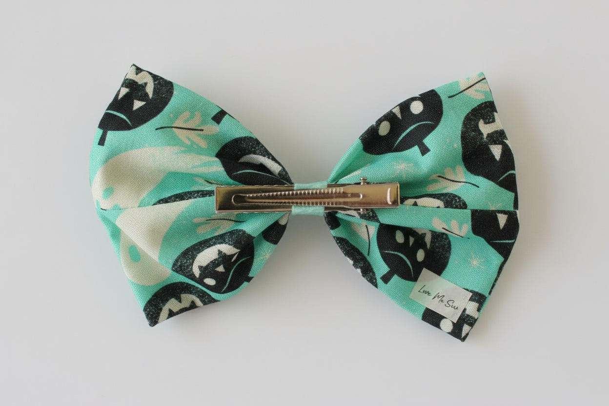Spooky Halloween Mint Green Large Bow 2024